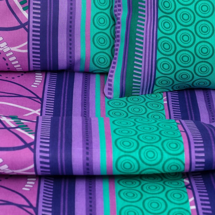 Постельное бельё 2 сп. Латте фиолетовое 180х215, 175х215, 70х70 2шт бязь 105г/м хл100%