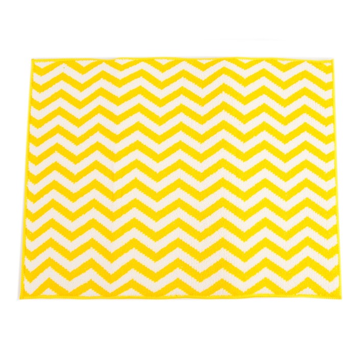 Коврик для сушки посуды 30х40 см "Зигзаг", микрофибра, цвет желтый