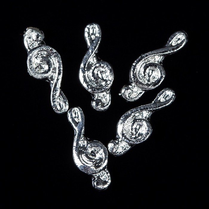 Декоративный элемент "Скрипичный ключ", 5шт, цвет серебряный