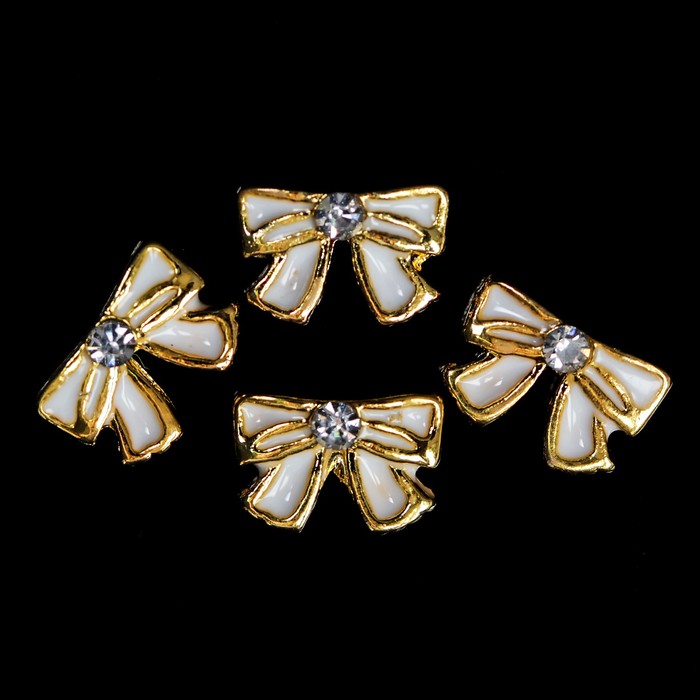 Декоративный элемент "Бант", 4шт, цвет золотой