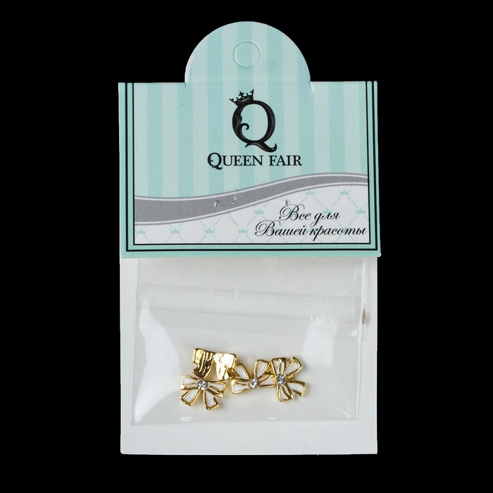 Декоративный элемент "Бант", 4шт, цвет золотой