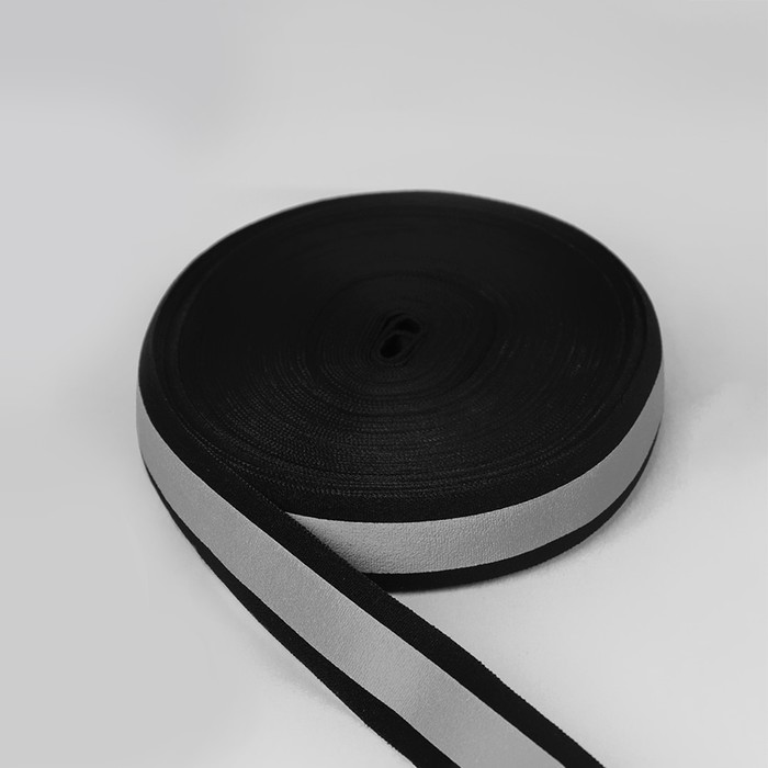 Светоотражающая лента-резинка, 20 мм, 10 ± 1 м, цвет чёрный светоотражающая лента стропа 10 мм 5 ± 1 м цвет чёрный