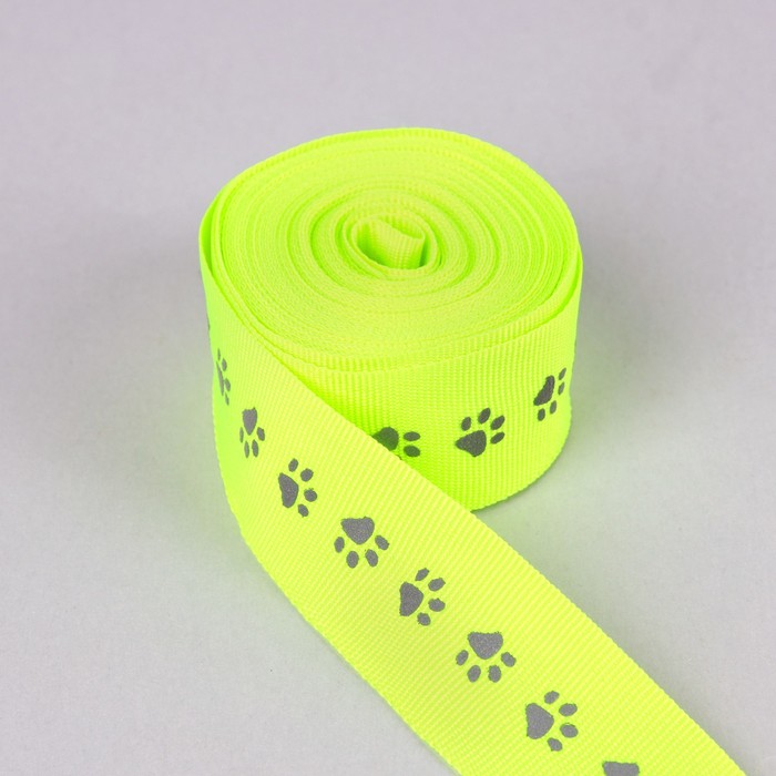 Лента со светоотражающим рисунком, ширина-25мм, 5±1м, цвет салатовый