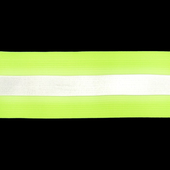 Светоотражающая лента-резинка, 50 мм, 10 ± 1 м, цвет салатовый