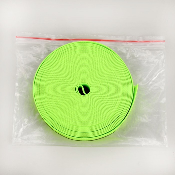 Светоотражающая лента-резинка, 50 мм, 10 ± 1 м, цвет салатовый