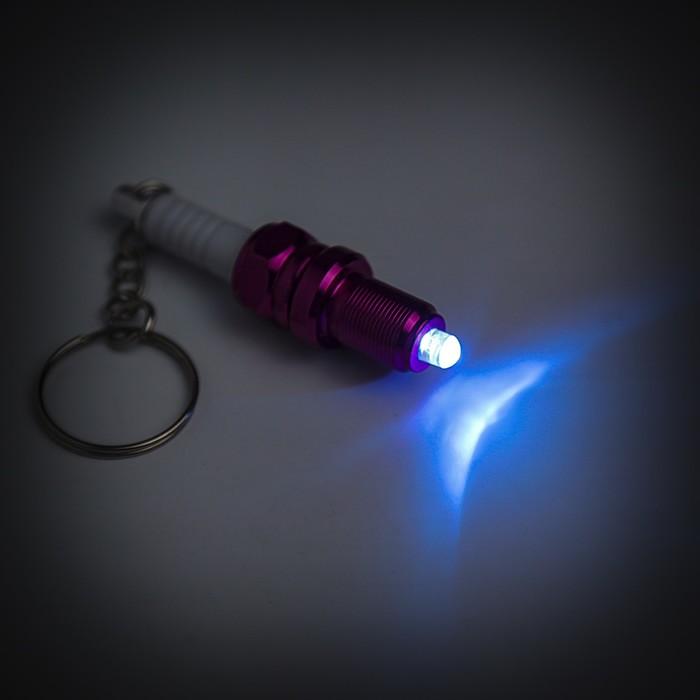 Брелок свеча с фонариком, фиолетовый, металл