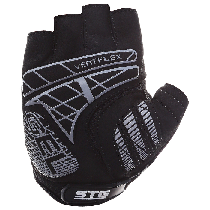 Перчатки велосипедные STG, AI-03-108, размер L, черные/серые