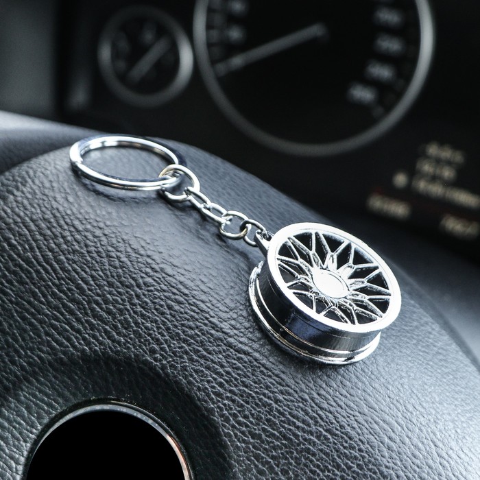 Брелок диск D-4 металл, хром