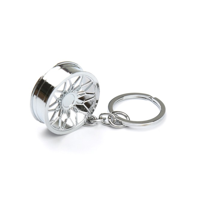 Брелок диск D-4 металл, хром