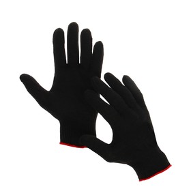 Перчатки, х/б, вязка 10 класс, 4 нити, размер 9, без покрытия, чёрные Ош