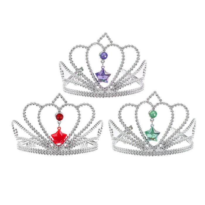 Корона "Звезда" с камнями цвета МИКС