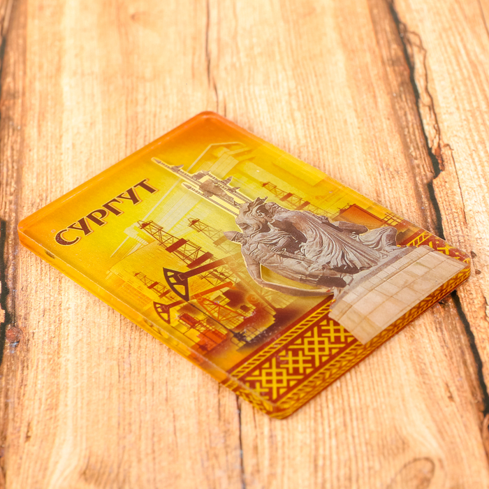 Акриловый магнит «Сургут» (памятник основателям), 5.5 х 7.5 см
