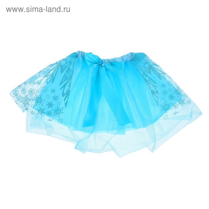 Карнавальная юбка «Снежинка», двухслойная, цвет синий