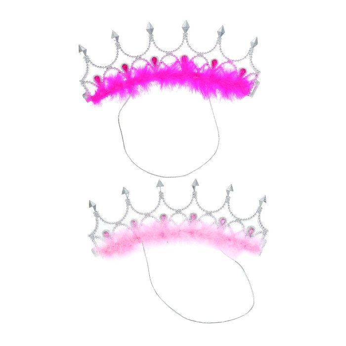 Корона "Царица" с камнями на резинке цвета МИКС
