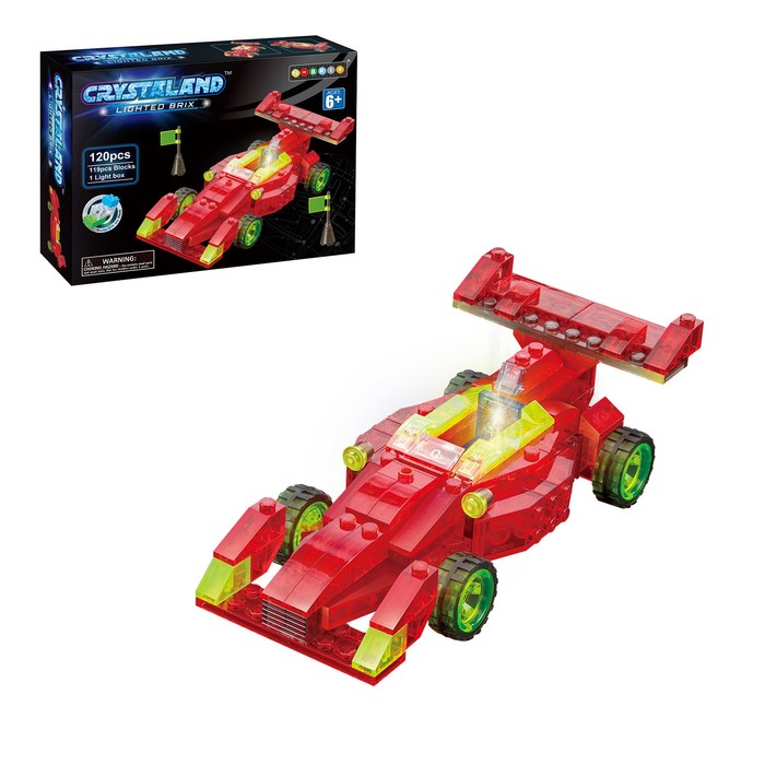 Светящийся конструктор Crystaland «Гонка», 120 деталей