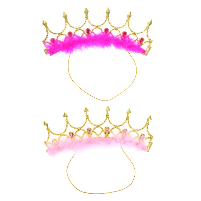 Корона "Царица" с камнями на резинке цвета МИКС