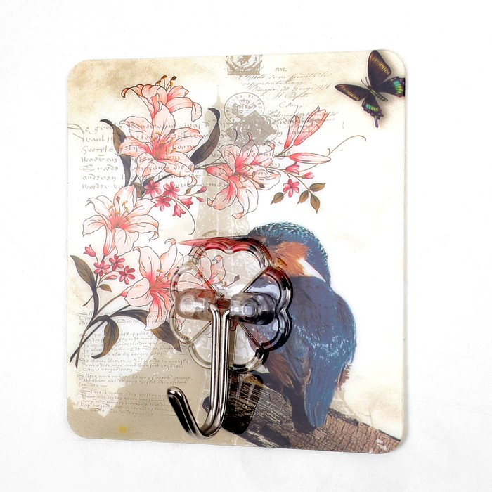 Крючок-наклейка "Птицы", цвета МИКС