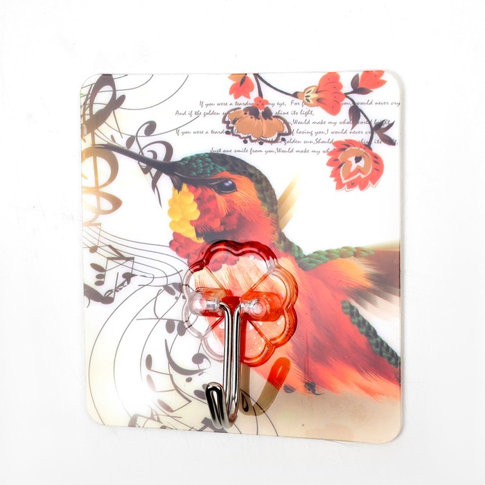 Крючок-наклейка "Птицы", цвета МИКС