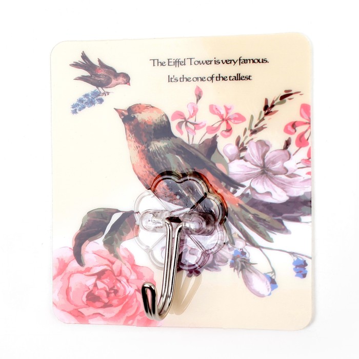 Крючок-наклейка "Птицы", цвета МИКС