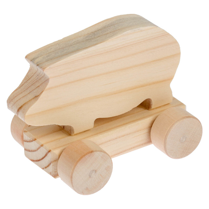 Заготовка для творчества «Свинья», на колесиках, 5,5х8,8х5,5 см