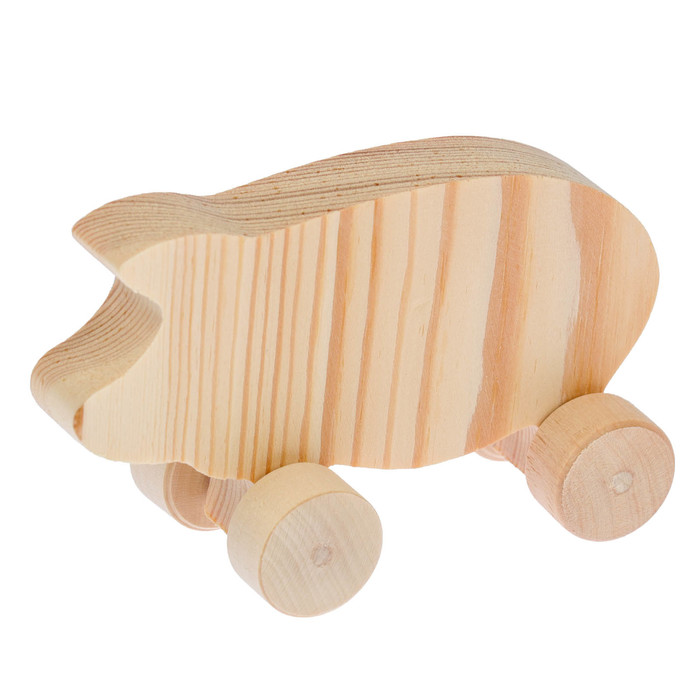 Заготовка для творчества «Свинья», на колесах, 4,5х11х7 см