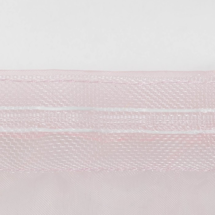 Штора Органза 145*150 см на шторной лентой светло-розовый, 100% пэ