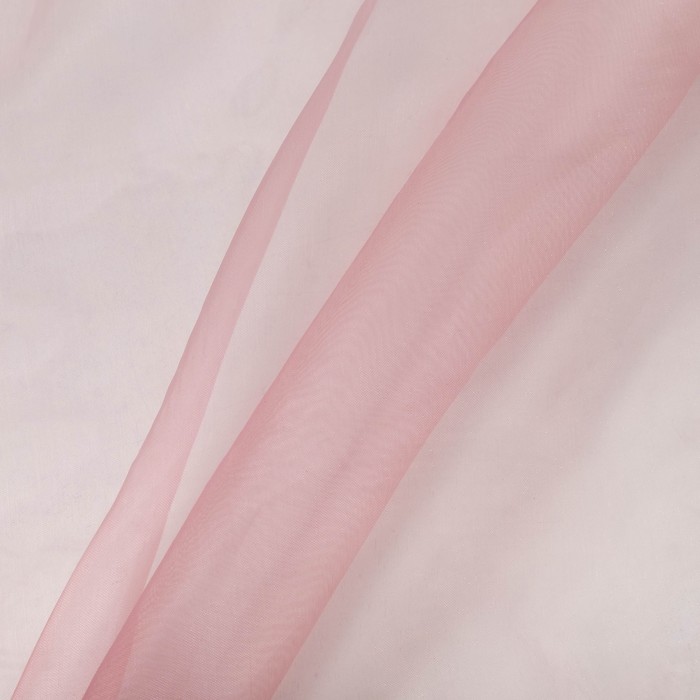 Штора Органза 145*150 см на шторной лентой светло-розовый, 100% пэ