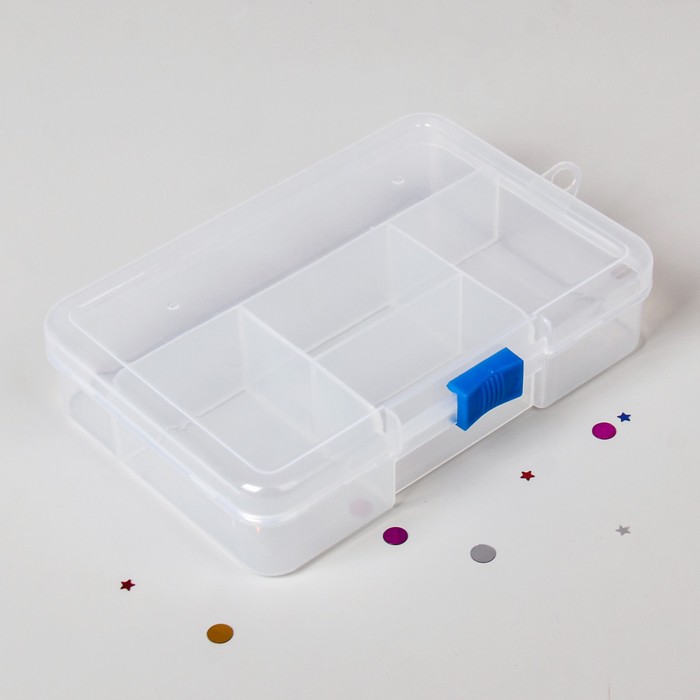 Контейнер для декора, 5 ячеек, цвет прозрачный