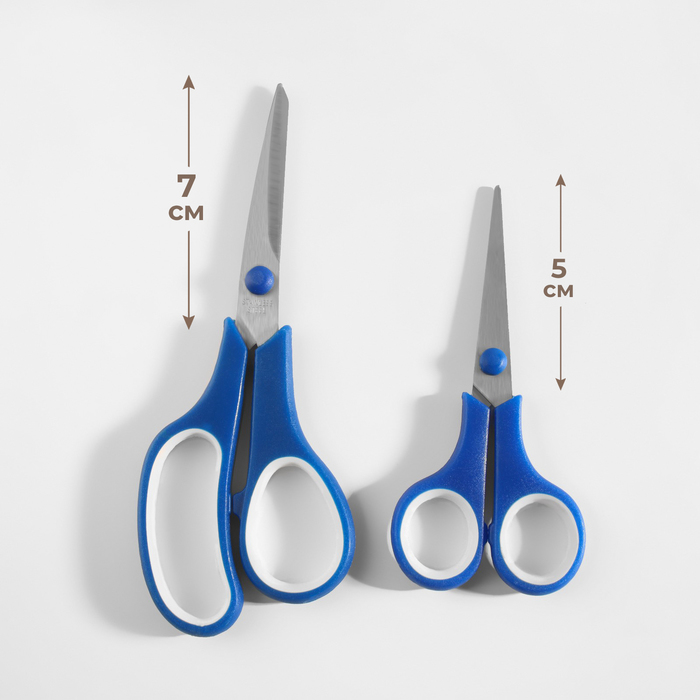 фото Набор ножниц универсальных, 5,5", 14 см / 6,5", 16 см, 2 шт, цвет микс арт узор