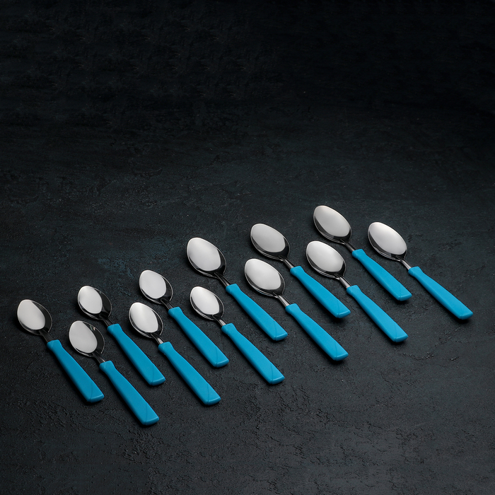 Набор столовых приборов "Радуга", 24 шт, цвета МИКС