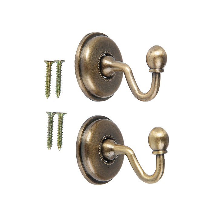 Крючок для штор KS005, однорожковый, цвет бронза