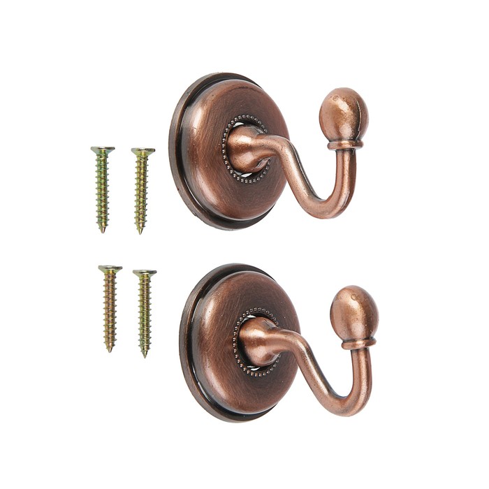 Крючок для штор KS005, однорожковый, цвет медь