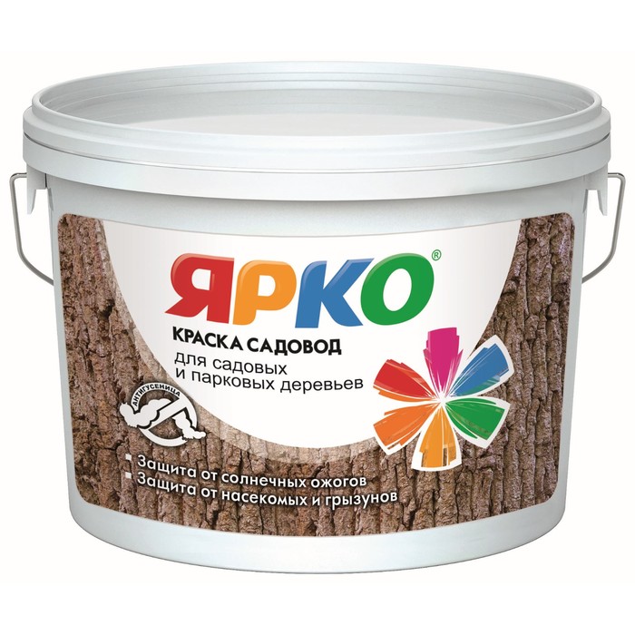 Краска ЯРКО САДОВОД для садовых деревьев, ведро 3 кг