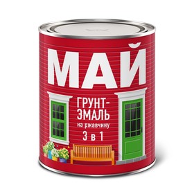 

Грунт-эмаль МАЙ на ржавчину 3 в 1 зеленая, 0,8кг