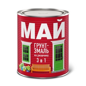 

Грунт-эмаль МАЙ на ржавчину 3 в 1 серая, 0,8кг