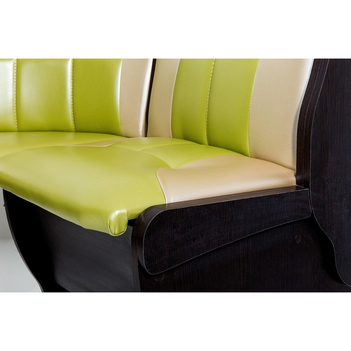 Кухонный уголок Орхидея 1500х1100х840 Венге/Зеленый/беж