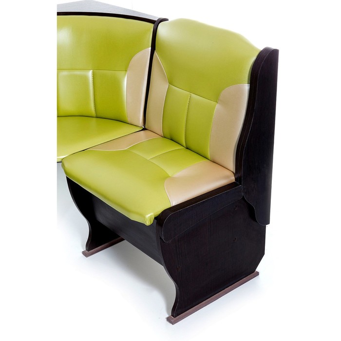 Кухонный уголок Орхидея 1500х1100х840 Венге/Зеленый/беж