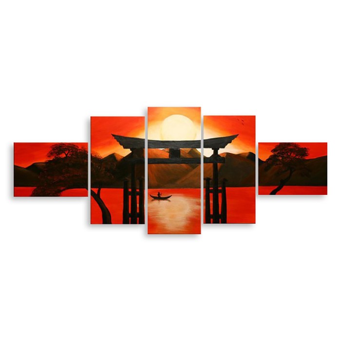 Модульная картина "Японский пейзаж" 120*44 см