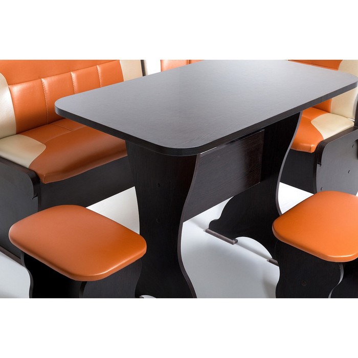 Кухонный уголок Орхидея 1500х1100х840 Венге/Оранж/Беж