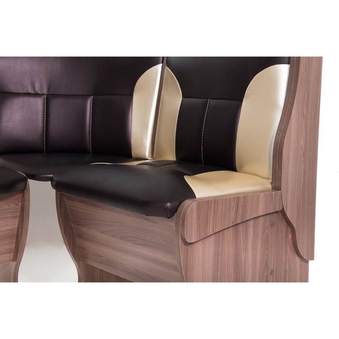 Кухонный уголок Орхидея 1500х1100х840 Ясень шимо темный/Корич темн/Беж