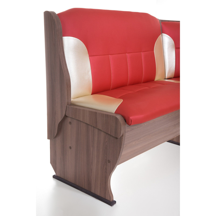 Кухонный уголок Орхидея 1500х1100х840 Ясень шимо темный/Красный/Беж