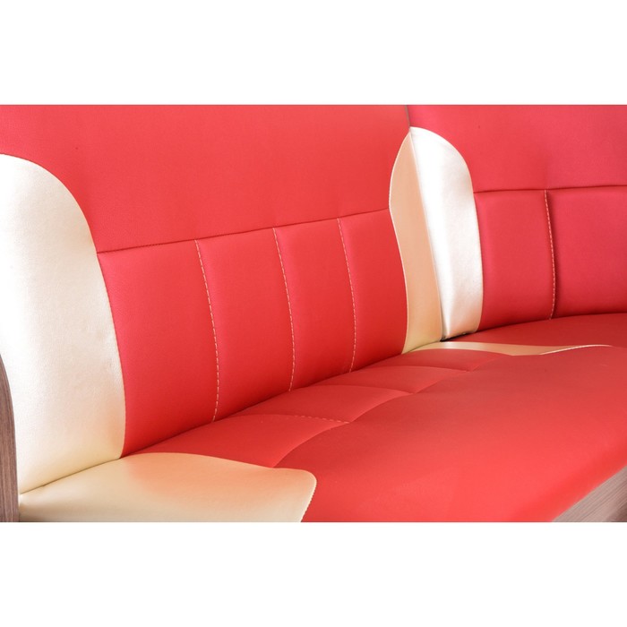 Кухонный уголок Орхидея 1500х1100х840 Ясень шимо темный/Красный/Беж