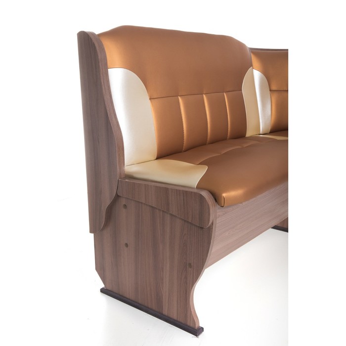 Кухонный уголок Орхидея 1500х1100х840 Ясень шимо темный/Золото/Беж