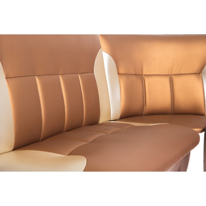 Кухонный уголок Орхидея 1500х1100х840 Ясень шимо темный/Золото/Беж