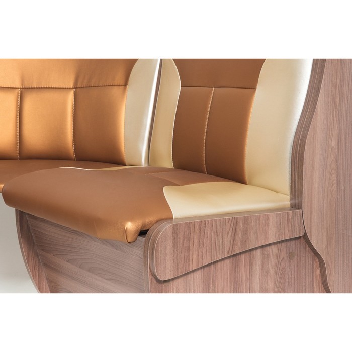 Кухонный уголок Орхидея 1500х1100х840 Ясень шимо темный/Золото/Беж