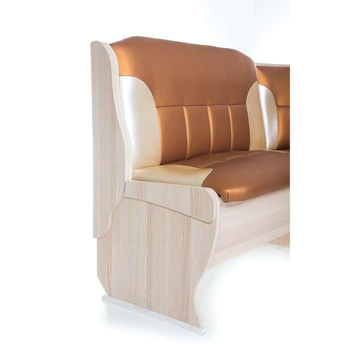 Кухонный уголок Орхидея 1500х1100х840 Ясень шимо светлый/Золото/Беж