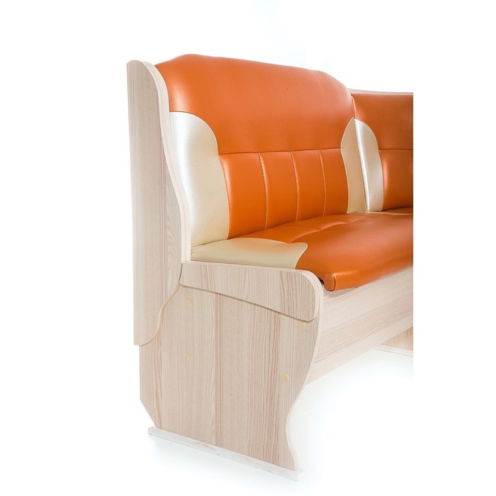 Кухонный уголок Орхидея 1500х1100х840 Ясень шимо светлый/Оранж/Беж