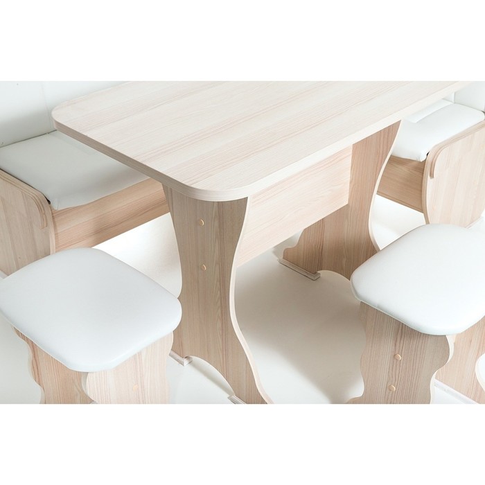 Кухонный уголок Орхидея 1500х1100х840 Ясень шимо светлый/Милк