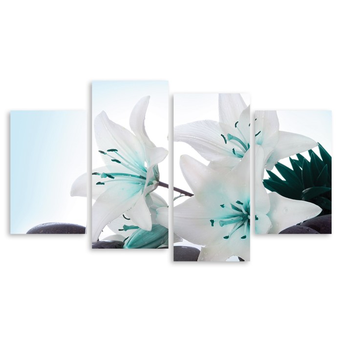 Модульная картина "Мятные лилии" 90*52 см