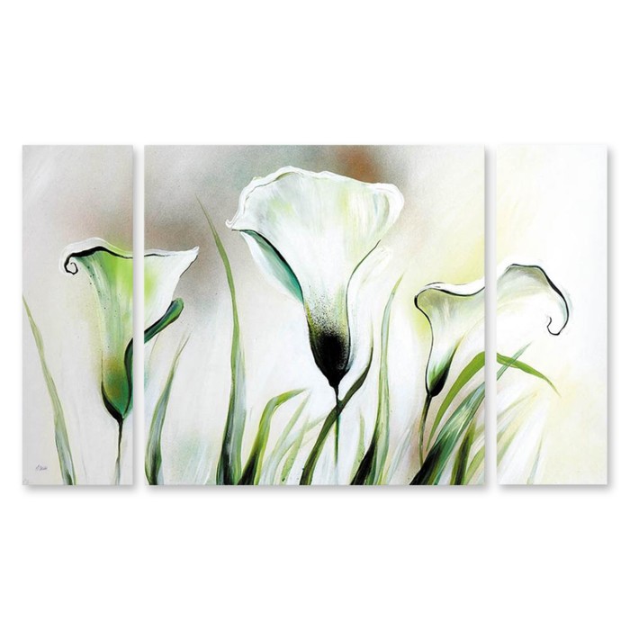 Модульная картина "Белые каллы" 120*76 см